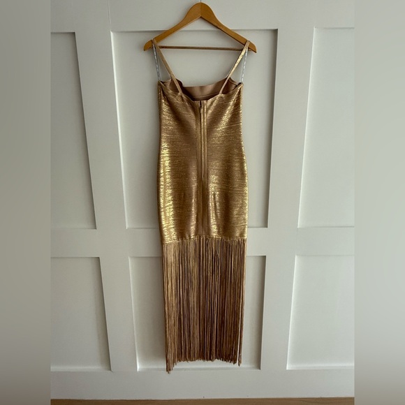 Herve Leger Gold Dress - size medium, gorgeous - Picture 7 of 14